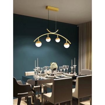 Lustră LED Tip Pendul Elegantă DM9051-4 Auriu – Iluminat Modern Și Design De Lux, Potrivită Pentru Spații Stilate