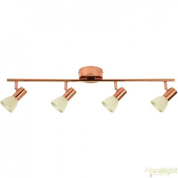 Lustra moderna cu 4 spoturi LED, finisaj cupru, L-76cm, GLOSSY 2 94739 EL