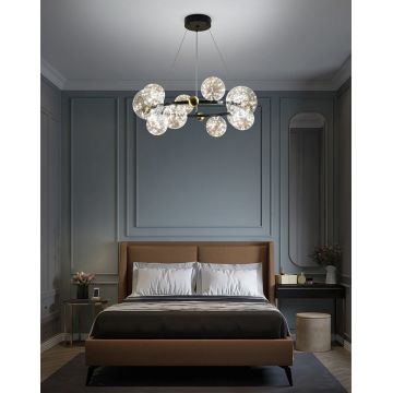 Lustră Modernă DM Luxury, 9399 BK cu 8 Globuri – Potrivită pentru Spații de Lux și Birouri