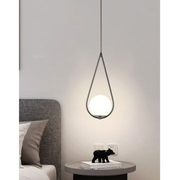 Lustră Modernă Tip Pendul, Design Minimalist, Înălțime Reglabilă, DM1110/1 Negru – Potrivită pentru Spații de Lux și Birouri