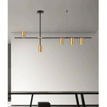 Lustră Pendul Minimalistă De Lux DM3004-5 – Accente Aurii Și Design Elegant, Perfectă Pentru Interioare Rafinate