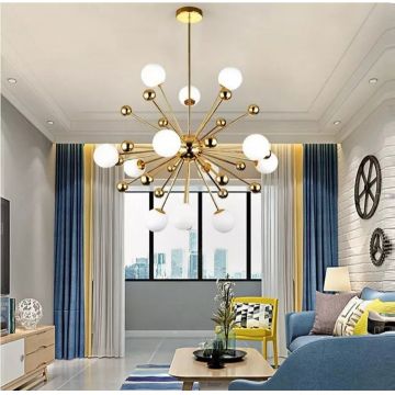 Lustră Premium Luxury, DM98182/12 – Design Modern cu LED Inclus, Ideală pentru Spații de Lux și Holuri, Auriu