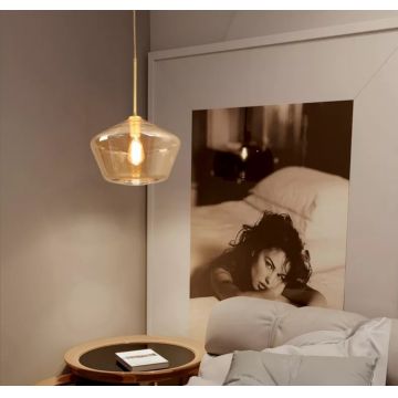 Lustră Premium Tip Pendul,  Auriu, Formă de Prismă, DM8801/A – Design Elegant pentru Interioare de Lux