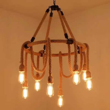Lustră Rustică, Design Circular cu 8 Surse de Iluminare, 8856/8 – Iluminat Elegant pentru Camere și Livinguri