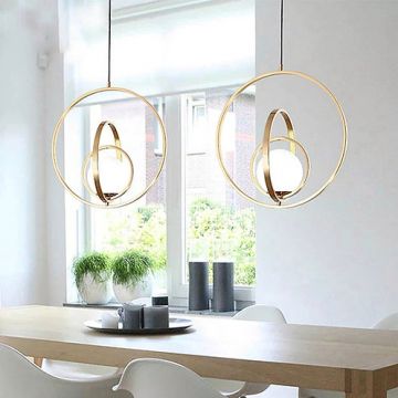Lustră Tip Pendul Exclusivistă cu Glob Alb, Luxury DM50 – Detaliu de Stil pentru Livinguri și Dormitoare