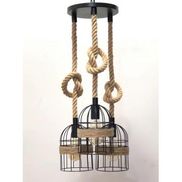 Lustră Tip Pendul Rustic Cu 3 Surse De Iluminare – Design Calitativ Și Iluminare Eficientă Pentru Dining Elegant