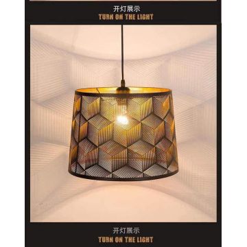 Pendul Suspendat cu Formă Geometrică, DM 37, Negru – Iluminare Unică pentru Ambianțe Modern