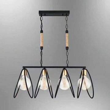 Pendul Suspendat Modern cu Accente Rustice, DM 43, Negru – Accesoriu Perfect pentru Livinguri și Sufragerii