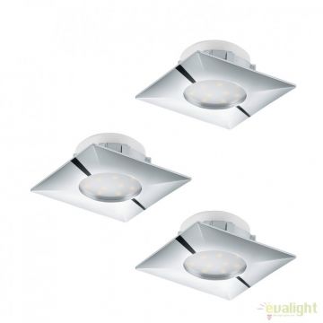 Set de 3 Spoturi LED incastrabile PINEDA crom 95802 EL
