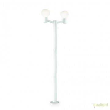 Stalp modern de exterior cu protectie IP44 CLIO PT2 alb 147086