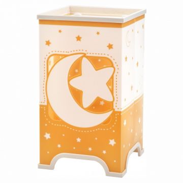 Veioza camera copii cu detalii ce stralucesc in intuneric, Moon Light portocaliu 63230J DB