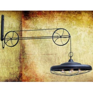 Aplica de perete industria style cu scripete, finisaj maro inchis, Lionel HL-5244 LIONEL 77-2281 HL