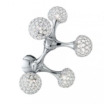 Aplica de perete moderna, finisaj cromat, NODI CRYSTAL PL5 098043