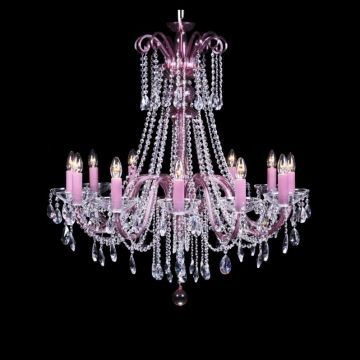 Lustra 12 brate cristal Bohemia, amethyst