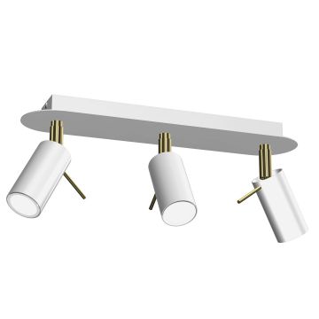 Lustra cu 3 spoturi mini GU10 directionabile design modern PRESTON GOLD alb, auriu