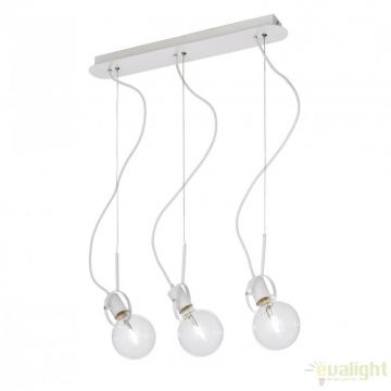 Lustra suspendata cu 3 pendule design modern RADIO SP3 BIANCO 119434