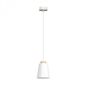 Pendul metalic design modern BOLERO 1 alb/lemn
