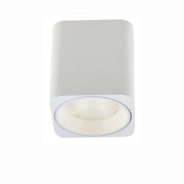 Spot LED aplicat design minimalist TUB square alb/alb