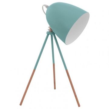 Veioza, lampa de masa cu trepied, finisaj pine, Vintage 49337 EL