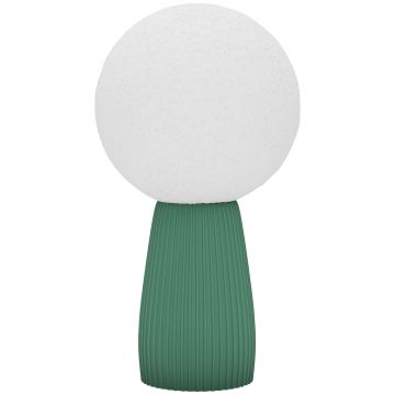 HOMCOM Lampă de Masă cu 3 Culori în Formă de Lună, din ABS Alb și Verde Închis | Aosom Romania
