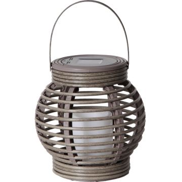 Felinar solar LED Star Trading Rustic, maro, Ã®nÄu0083lÈu009Bime 16 cm