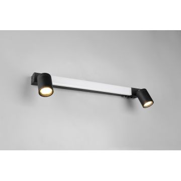 Aplica de perete Enrico, TRIO, 60x4.5x18 cm, 6W, 2x GU10, 1x SMD, metal, negru mat