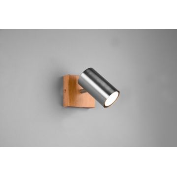 Aplica de perete Marley, TRIO, 9x12x16 cm, 15W, 1x GU10, metal, argintiu mat/natur