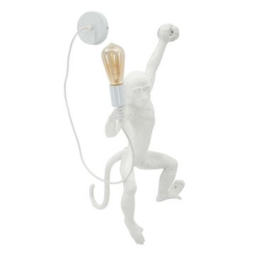 Aplica de perete Monkey, Mauro Ferretti, 1 x E27, 20W, 32x32x64 cm, polirasina, alb