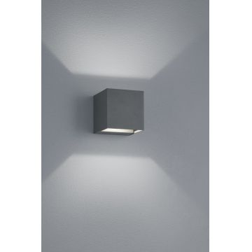Aplica de perete pentru exterior Adaja, TRIO, 8x8x8 cm, 3W, 2x SMD, aluminiu turnat, antracit