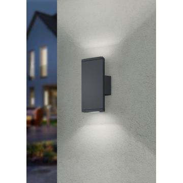 Aplica de perete pentru exterior Colorado, TRIO, 9x6.5x20 cm, 3W, 2x SMD, aluminiu turnat, antracit