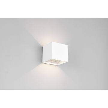 Aplica de perete pentru exterior Genie, RL NOW, 10x10.5x10 cm, 1W, 2x SMD, plastic, alb mat