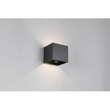 Aplica de perete pentru exterior Genie, RL NOW, 10x10.5x10 cm, 1W, 2x SMD, plastic, negru mat