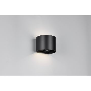 Aplica de perete pentru exterior Genie, RL NOW, 14x12x10 cm, 1W, 2x SMD, plastic, negru mat