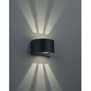 Aplica de perete pentru exterior Rosario, RL, 15x10.5x9 cm, 2W, 2x SMD, plastic, negru mat