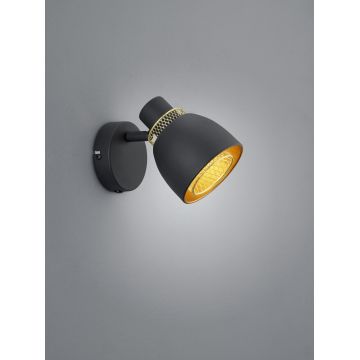 Aplica de perete Punch, RL, 10x17x14 cm, 10W, 1x E14, metal, negru mat