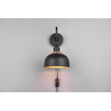Aplica de perete Punch, RL, 18x22.5x30 cm, 40W, 1x E27, metal, negru mat