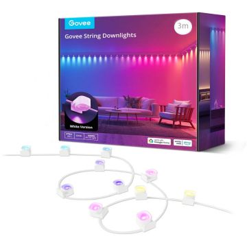 Govee Banda cu Spoturi LED Govee RGBIC String Downlights, H608B, 3m, Wi-Fi, sincronizare muzica