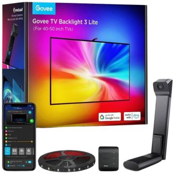 Govee Banda LED Govee TV Backlight 3 Lite, H6097, Wi-Fi + Bluetooth, RGBICW, Camera, 40 50 inch, Fisheye Correction