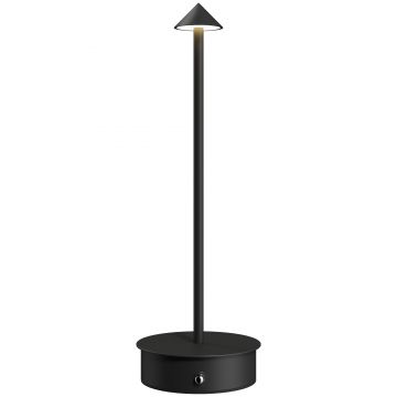 HOMCOM Lampă de Masă Reîncărcabilă cu USB, Lampă Fără Fir cu Temperatura Culorii Reglabilă 3000K/4500K/6500K, Control Tactil, Autonomie 4-8 Ore, Negru | Aosom Romania