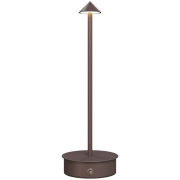 HOMCOM Lampă de Masă Reîncărcabilă cu USB, Lampă Fără Fir cu Temperatura Culorii Reglabilă 3000K/4500K/6500K, Control Touch, Autonomie 4-8 Ore, Cafea | Aosom Romania