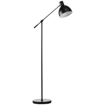 HOMCOM Lampadar de podea pentru living 40 W înălțime ajustabilă, abajur și braț pivotant, comutator la picior, soclu E27, negru | Aosom Romania