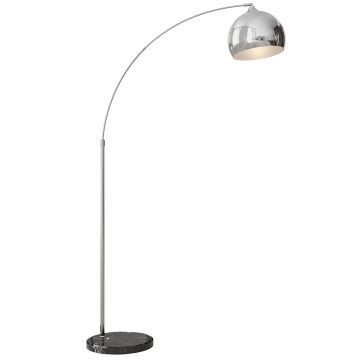 HOMCOM Lampadar lampa de salon arc reglabil picior marmura stil vintage 40W E27 dim. 100-115L x 30l x 170-180H cm negru gri | Aosom Romania