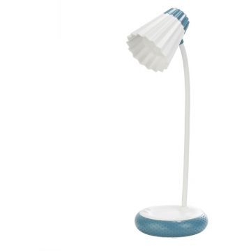 HOME Lampa de birou LED Home H-612, Acumulator 1200mAh, Control touch, 3 moduri, Incarcare USB, 3W - Albastru