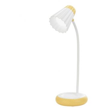 HOME Lampa de birou LED Home H-612, Acumulator 1200mAh, Control touch, 3 moduri, Incarcare USB, 3W - Galben
