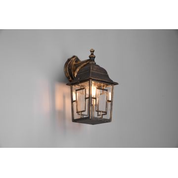 Lampa de gradina Volturno, TRIO, 34x20x14.5 cm, 60W, 1x E27, aluminiu turnat/sticla, maro rustic