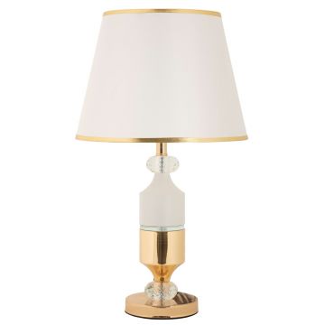 Lampa de masa Gipsy, Mauro Ferretti, 1 x E27, 40W, 30x30x52 cm, fier, auriu/alb