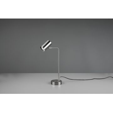 Lampa de masa Marley, TRIO, 12x25x45 cm, 5W, 1x GU10, metal, argintiu mat