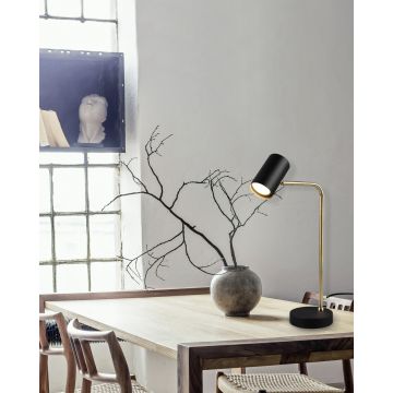 Lampa de masa Marley, TRIO, 12x25x45 cm, 5W, 1x GU10, metal, bronz mat/negru