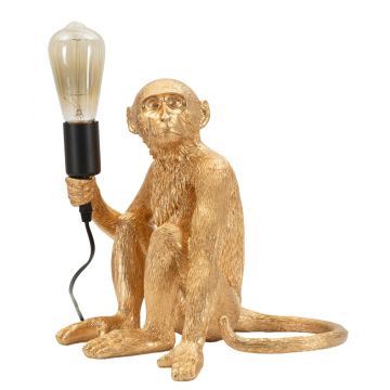 Lampa de masa Monkey Sitting, Mauro Ferretti, 1 x E27, 40W, 33x33x32 cm, polirasina, auriu