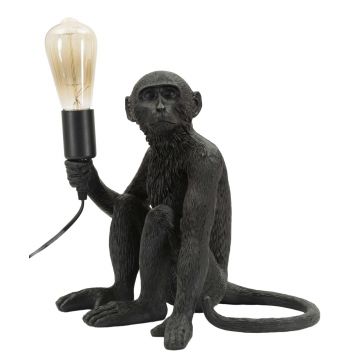 Lampa de masa Monkey Sitting, Mauro Ferretti, 1 x E27, 40W, 33x33x32 cm, polirasina, negru